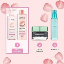 L'Oreal Paris Fine Flowers Cleansing Milk Lotion Makeup Remover Dry Sensitive Skin, 400 Ml