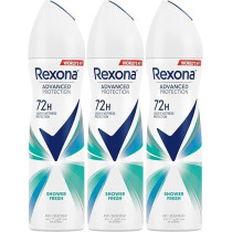 Rexona Women Antiperspirant Deodorant Spray, 72 Hour Sweat And Odor Protection, Shower Fresh, With Motionsense Technology, 3 x 200 Ml