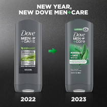 Dove Reviving Minerals And Sage Body And Face Wash With 24 Hour Nourishing Micromoisture Technology Body Wash For Men, 400 Ml