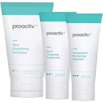 Proactiv 3 Step Advanced Skincare Acne Treatment, Benzoyl Peroxide Face Wash, Salicylic Acid Exfoliator For Face And Pore Minimizer, 30 Day Complete Acne Skin Care Kit