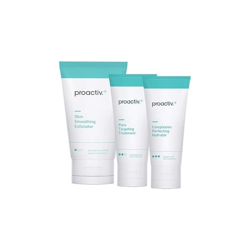 Proactiv 3 Step Advanced Skincare Acne Treatment, Benzoyl Peroxide Face Wash, Salicylic Acid Exfoliator For Face And Pore Minimizer, 30 Day Complete Acne Skin Care Kit