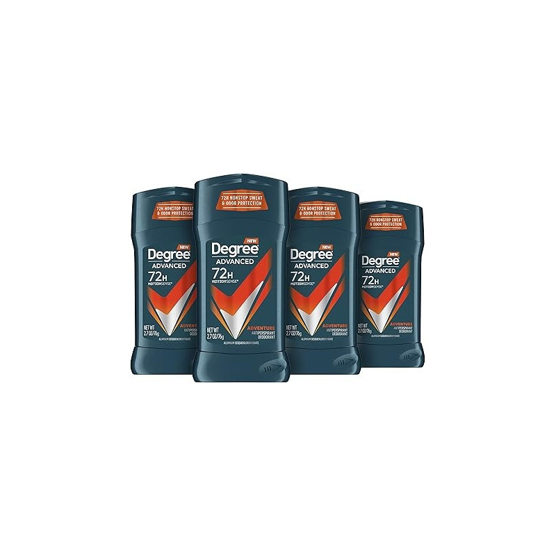 Degree Men Advanced Antiperspirant Deodorant Adventure 72-Hour Sweat And Odor Protection Antiperspirant For Men With Motionsense Technology, 76 G