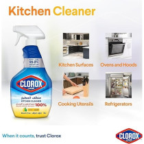 Clorox Kitchen Spray Cleaner Lemon, 750 Ml, Bleach Free, Kills 99.9 Percentage Of Germs, 100 Percentage Grease And Grime Remover
