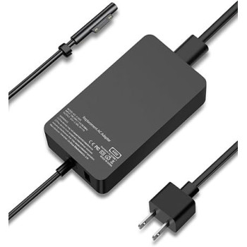 Zeshuo Surface Charger, 44W, 15V, 2.58A, Power Supply Ac Adapter Charger For Microsoft Surface Pro 3/4/5/6/7, Surface Laptop 3/2/1, Surface Go/Book, With 6Ft Power Cord