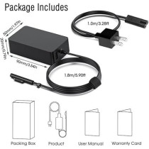 Zeshuo Surface Charger, 44W, 15V, 2.58A, Power Supply Ac Adapter Charger For Microsoft Surface Pro 3/4/5/6/7, Surface Laptop 3/2/1, Surface Go/Book, With 6Ft Power Cord