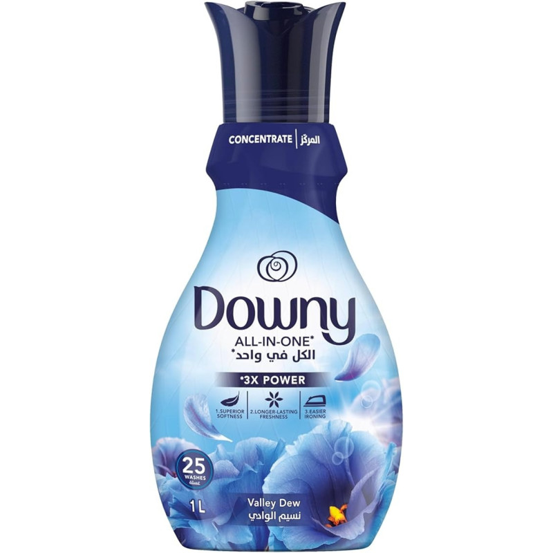 Downy Fabric Softener Concentrate, All In One, Valley Dew Scent, 1 Litre