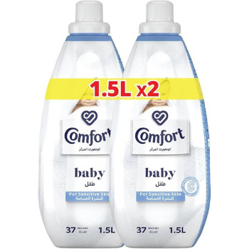 Comfort Baby Concentrated Fabric Softener, Dermatologically Tested For Sensitive Skin, 2 x 1.5 Litre