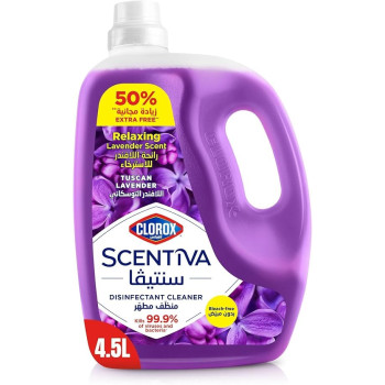 Clorox Scentiva Multipurpose Disinfectant Floor Cleaner, Tuscan Lavender, 4.5L, 50 Percentage Extra Free