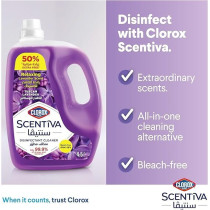 Clorox Scentiva Multipurpose Disinfectant Floor Cleaner, Tuscan Lavender, 4.5L, 50 Percentage Extra Free