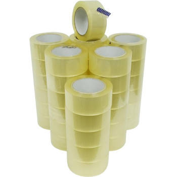 WOD Tape CST18RA Clear Packing Tape, 2 Inch x 55 Yards Per Roll, Your Thin Industrial Grade Aggressive Adhesive Shipping Box Packaging Tape For Moving, Office, Carton Sealing And Storage, 24 PACK