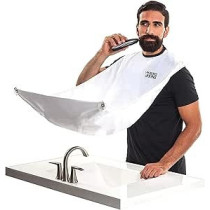 Beard King The Official Beard Bib Hair Clippings Catcher And Grooming Cape Apron, White