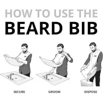 Beard King The Official Beard Bib Hair Clippings Catcher And Grooming Cape Apron, White