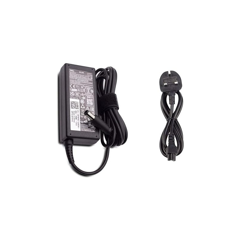 Dell New Premium Replacement For Dell Genuine Original Laptop AC Power Adapter Charger 19 5V 3 34A, 65 Watts Connector Tip Size 7.4mm x 5mm With Centre Pin Size, Black, PA-1650-06D3
