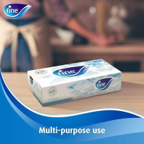 Fine 150 Sheets 2 Ply Sterilized Facial Tissue Pack Of 10, White