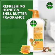 Dettol Nourish Showergel And Bodywash, Honey And Shea Butter Fragrance For Effective Germ Protection And Personal Hygiene, 500ml