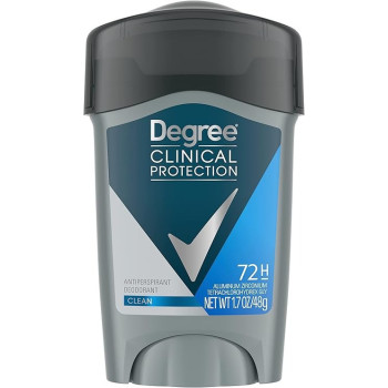 Degree Men Antiperspirant Deodorant Clean 72-Hour Sweat And Odor Protection Prescription-Strength Antiperspirant For Men With Motion Sense Technology, 48 Gram