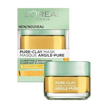 L'Oreal Paris Pure Clay Yellow Face Mask With Lemon Extract Cleanses And Evens Skin Tones, 48g