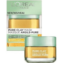 L'Oreal Paris Pure Clay Yellow Face Mask With Lemon Extract Cleanses And Evens Skin Tones, 48g