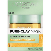 L'Oreal Paris Pure Clay Yellow Face Mask With Lemon Extract Cleanses And Evens Skin Tones, 48g