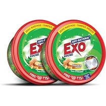 Exo Round Dishwash Bar 700 G Set Of 2 With Exo Super Scrubber Free Complete Dishwashing Solution With Anti-Bacterial Efficacy And Goodness Of Ginger Remove Tough Grime Stains With Ease