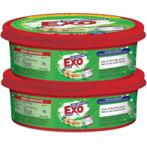 Exo Round Dishwash Bar 700 G Set Of 2 With Exo Super Scrubber Free Complete Dishwashing Solution With Anti-Bacterial Efficacy And Goodness Of Ginger Remove Tough Grime Stains With Ease