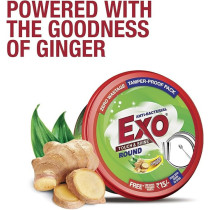 Exo Round Dishwash Bar 700 G Set Of 2 With Exo Super Scrubber Free Complete Dishwashing Solution With Anti-Bacterial Efficacy And Goodness Of Ginger Remove Tough Grime Stains With Ease