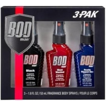 Bod Man Body Spray Pack Of 3 Styles, 53 ml, Black/Red/Blue, Most Wanted Really Ripped Abs