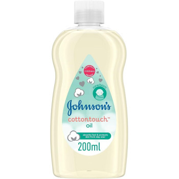 Johnsons Baby Clinically Proven Mildness Cotton Touch Baby Oil, 200ml, Gentle Hypoallergenic Newborn Baby Oil
