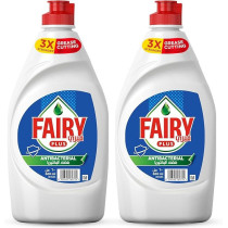 Fairy Plus Antibacterial Dishwashing Liquid Soap With Alternative Power To Bleach, Pack Of 2 x 600 Ml