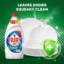 Fairy Plus Antibacterial Dishwashing Liquid Soap With Alternative Power To Bleach, Pack Of 2 x 600 Ml