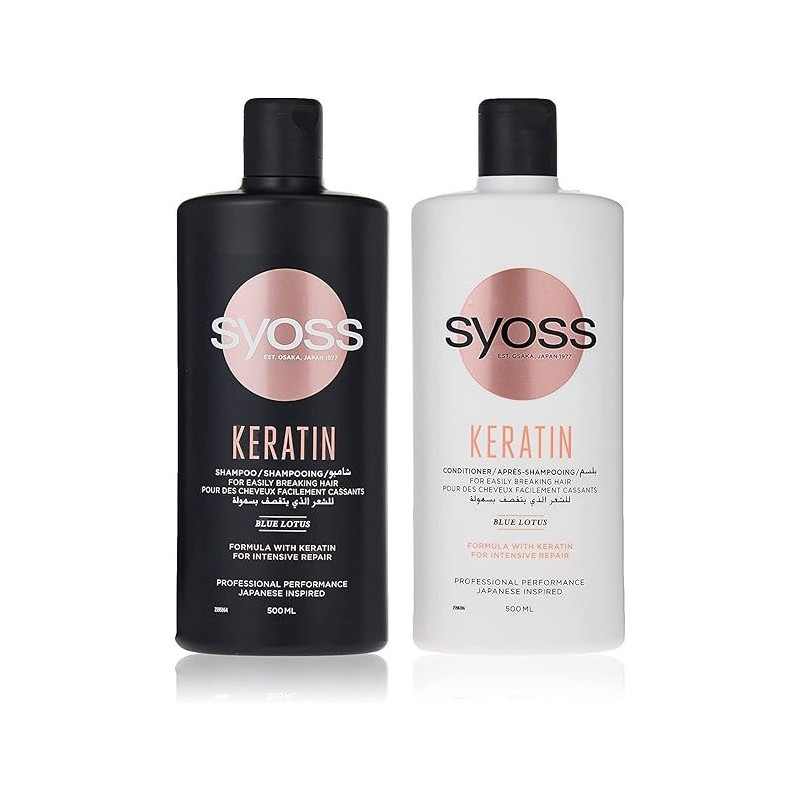 Syoss Keratin Perfection Shampoo Plus Conditioner For Hair, 500 ML