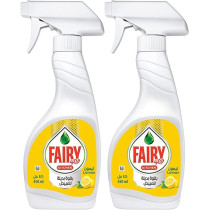 Fairy Kitchen Spray With Alternative Power To Bleach For Dishes And Kitchen Surfaces, Lemon, 450 ml, Dual Pack