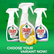 Fairy Kitchen Spray With Alternative Power To Bleach For Dishes And Kitchen Surfaces, Lemon, 450 ml, Dual Pack