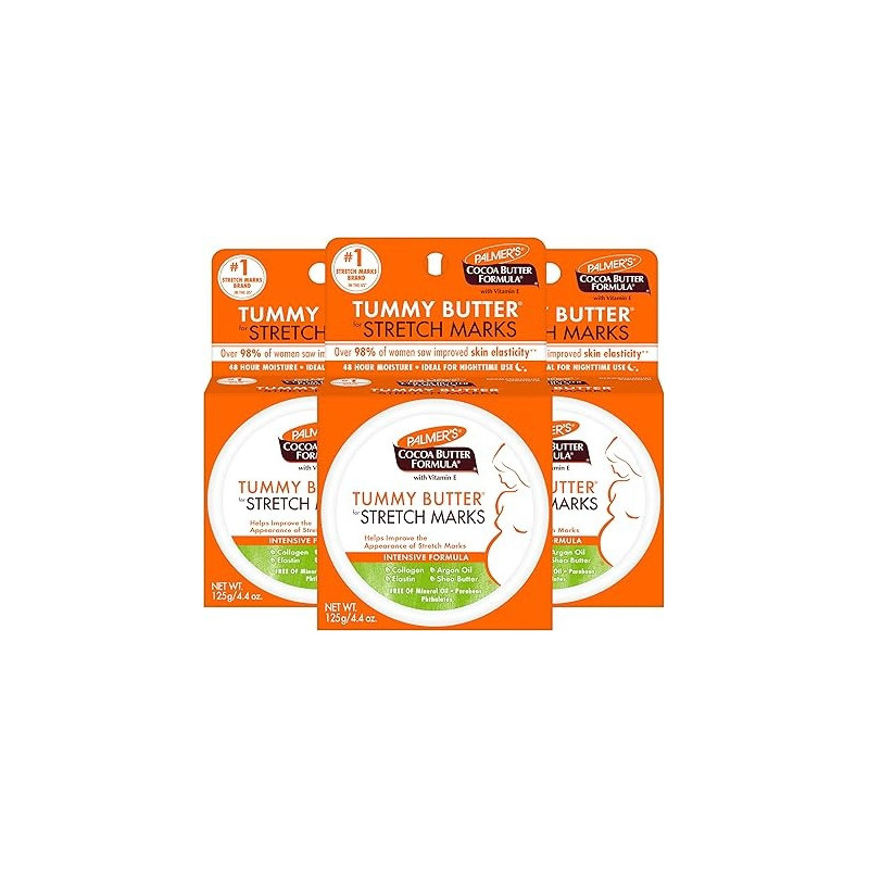 Palmer's Cocoa Butter Formula Tummy Butter Balm For Stretch Marks And Pregnancy Skin Care, Pack Of 3, 125 G