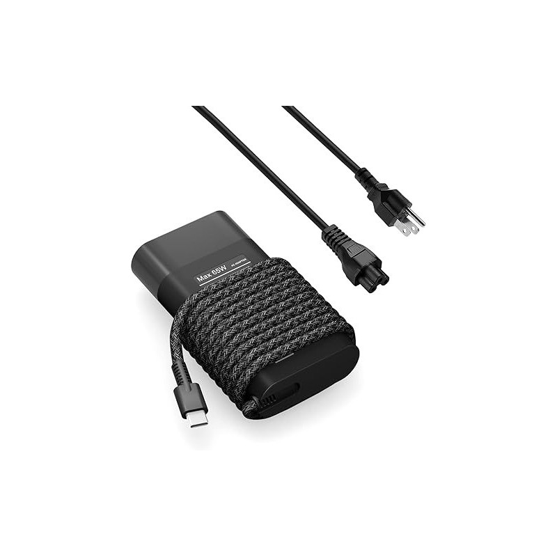 Roayewey New Slim 65W HP Laptop Charger USB C Chromebook Charger For HP Spectre X360 14 2 In 1,Elitebook x 360, Pavilion Envy Elite x 2 Fast Charging Type C Travel Laptop Power Adapter, Black