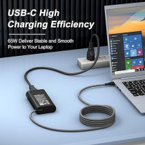 Roayewey New Slim 65W HP Laptop Charger USB C Chromebook Charger For HP Spectre X360 14 2 In 1,Elitebook x 360, Pavilion Envy Elite x 2 Fast Charging Type C Travel Laptop Power Adapter, Black