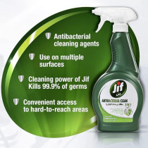 Jif Multi-Purpose Spray, With Cleaning And Antibacterial Clean Effect, Kills 99.9 Percent Of Germs, 500 ml, Pack Of 2