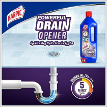 Harpic Powerful Drain Opener Gel For Bathroom, Basins, Toilet And Kitchen Drains, 1L