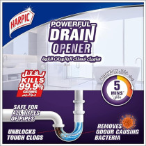 Harpic Powerful Drain Opener Gel For Bathroom, Basins, Toilet And Kitchen Drains, 1L