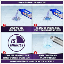 Harpic Powerful Drain Opener Gel For Bathroom, Basins, Toilet And Kitchen Drains, 1L