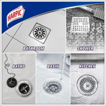 Harpic Powerful Drain Opener Gel For Bathroom, Basins, Toilet And Kitchen Drains, 1L
