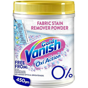 Vanish Laundry Stain Remover Oxi Action Gold Powder For Whites, 450 G