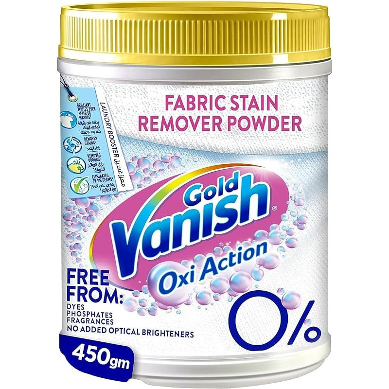 Vanish Laundry Stain Remover Oxi Action Gold Powder For Whites, 450 G