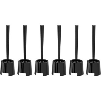 Ikea Bolmen Black Toilet Brush And Holder, Set Of 6