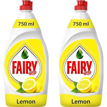 Fairy Lemon Diswashing Liquid Soap, Pack Of 2 x 750 ml