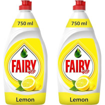 Fairy Lemon Diswashing Liquid Soap, Pack Of 2 x 750 ml