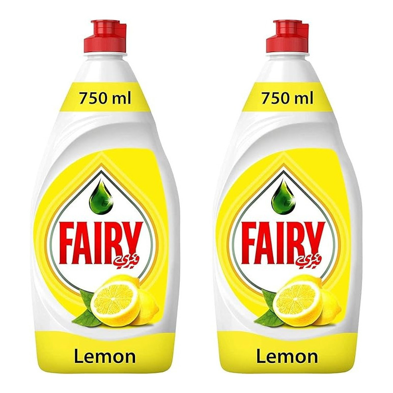 Fairy Lemon Diswashing Liquid Soap, Pack Of 2 x 750 ml