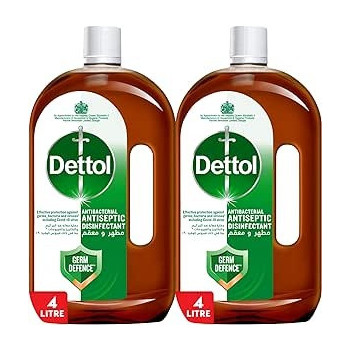 Dettol Antiseptic Antibacterial Disinfectant Liquid For Effective Germ Protection And Personal Hygiene, Used In Floor Cleaning, Bathing And Laundry, 4L, (Pack Of 2)