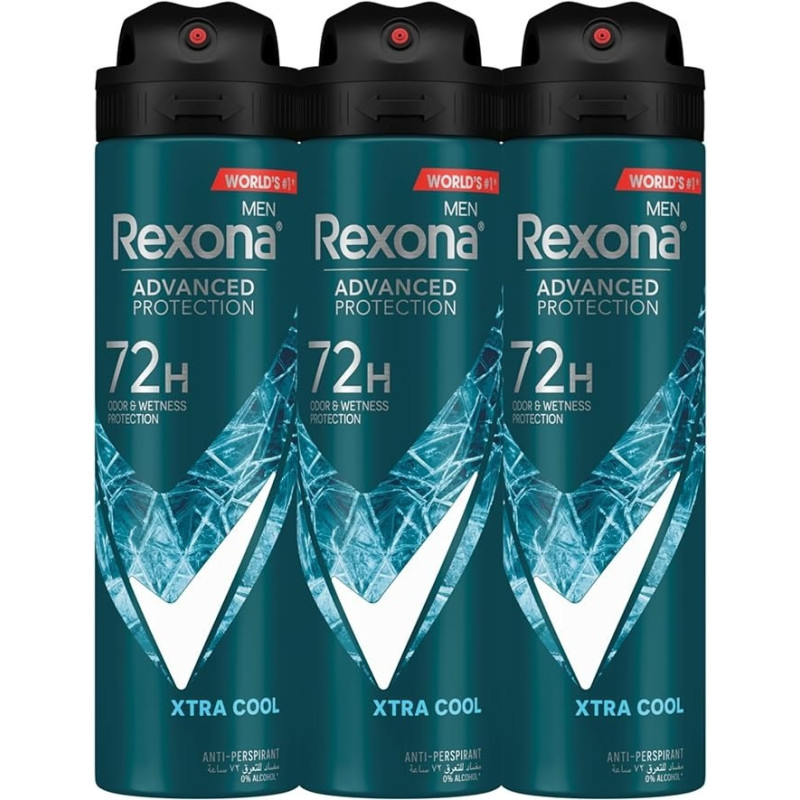 Rexona Antiperspirant Xtra Cool Deodorant Spray For Men, 150 Ml, Pack Of 3