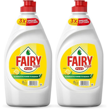 Fairy Ultra Lemon Dish Wash, Lemon Scent, 2x 600 Ml